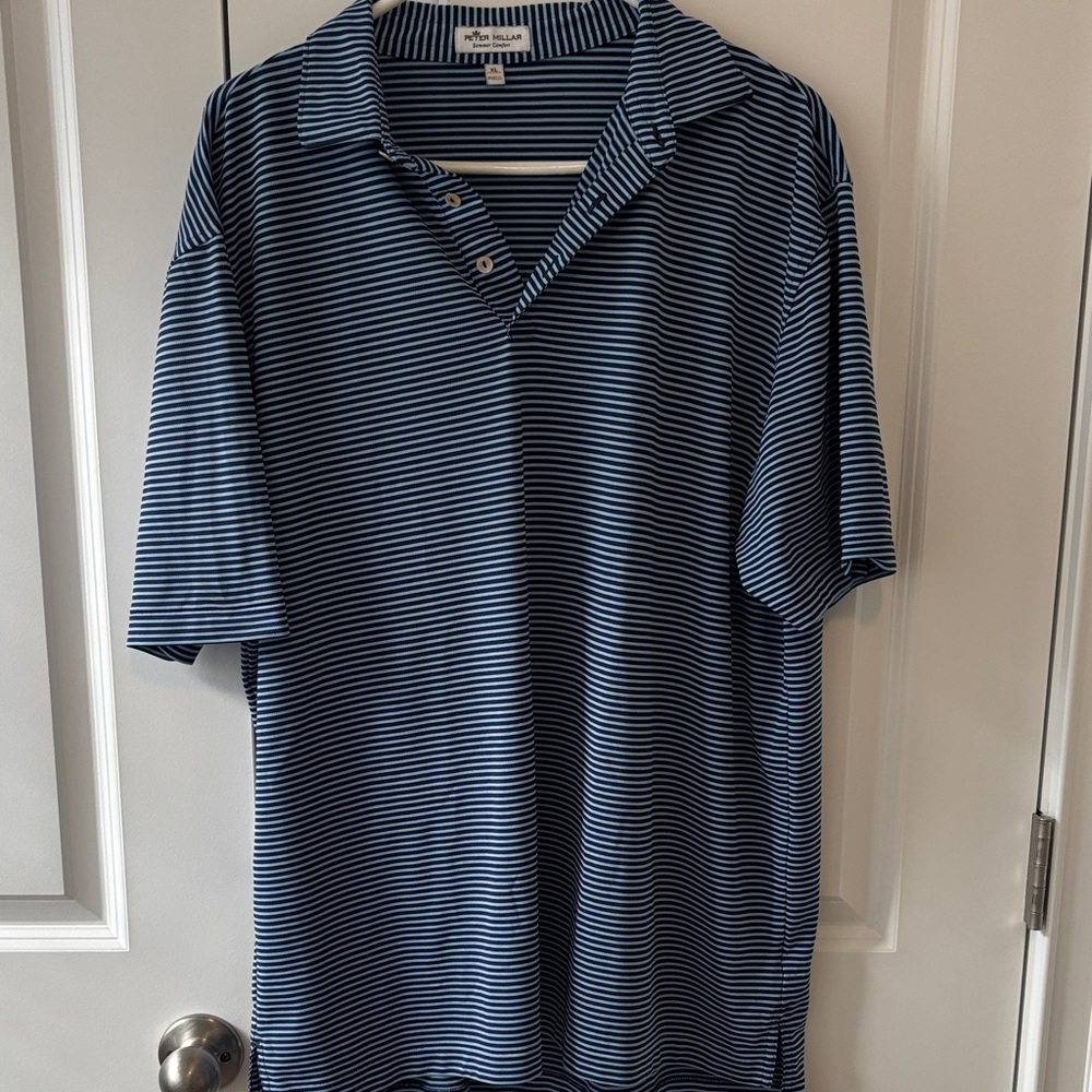 Peter Millar Blue Striped Polo